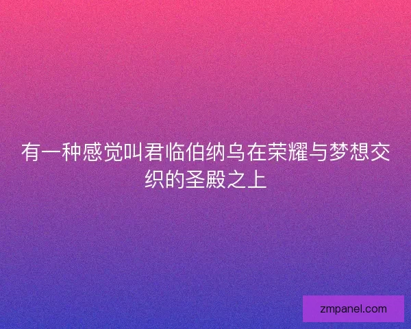 有一种感觉叫君临伯纳乌在荣耀与梦想交织的圣殿之上