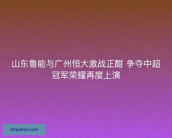 山东鲁能与广州恒大激战正酣 争夺中超冠军荣耀再度上演