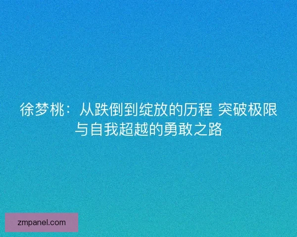 徐梦桃：从跌倒到绽放的历程 突破极限与自我超越的勇敢之路