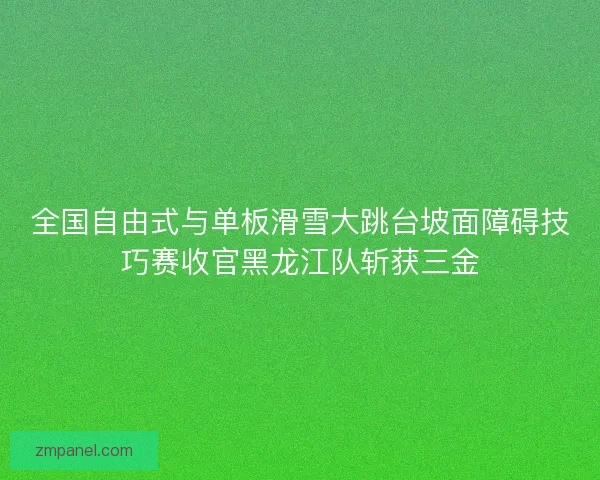 全国自由式与单板滑雪大跳台坡面障碍技巧赛收官黑龙江队斩获三金